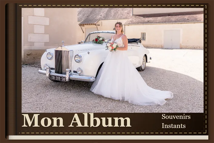 Album mariage numérique feuilletable, double page ouverte