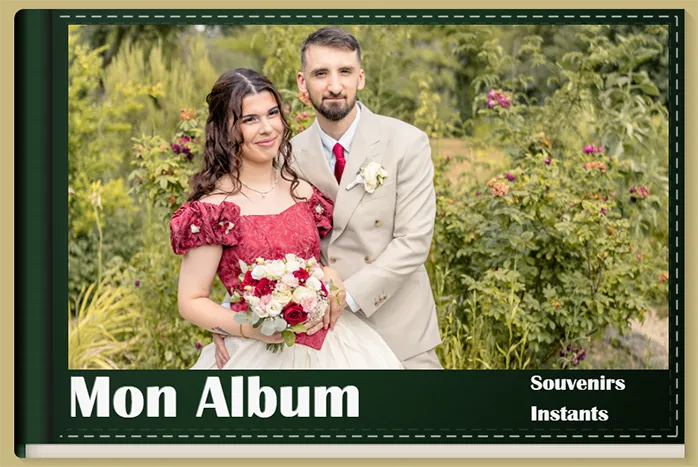 Album mariage numérique couverture cuir teinte personnalisée